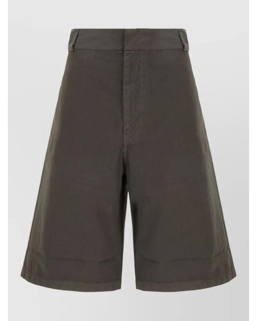 Fear Of God Gray High Waist Cotton Bermuda Shorts Wide Leg for men