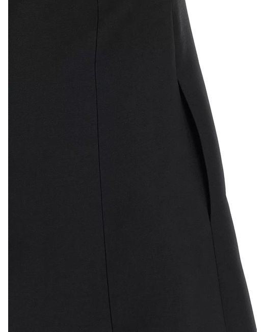 Valentino Garavani Black Dress Front Embroidery Halter Neckline