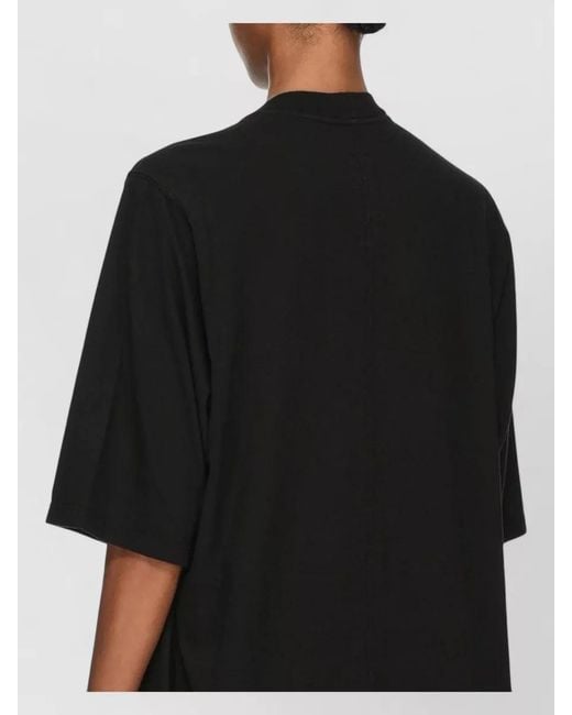 Rick Owens Black Crew Neck Regular Fit Plain Top