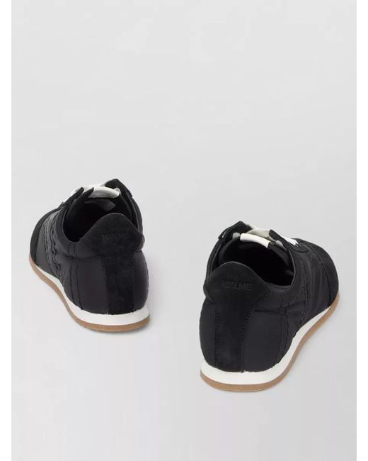 Totême  Black Recycled Nylon Suede Lace Up Sneakers