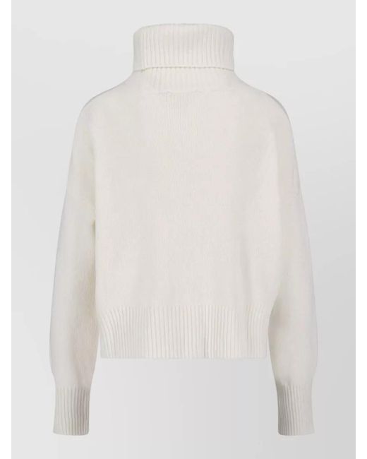 Ma'ry'ya White Cropped Crewneck Top High Neck Ribbed