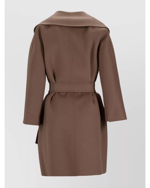 Max Mara Brown Virgin Wool Single-Breasted Coat