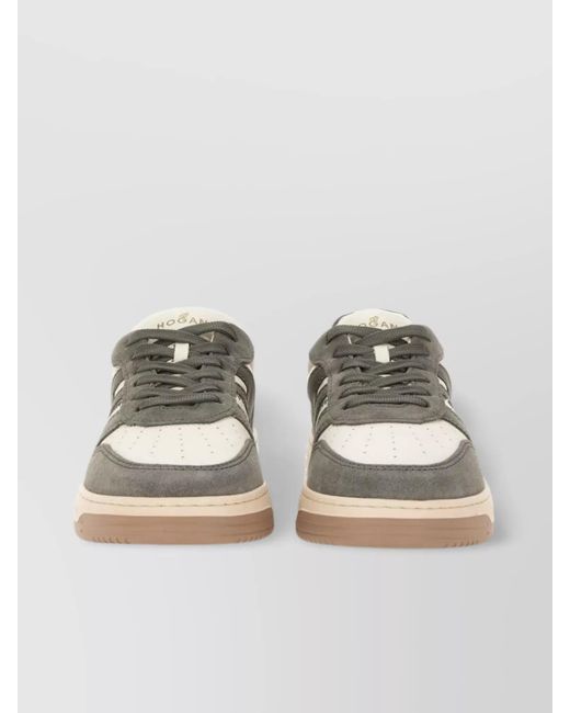 Hogan Gray Leather H630 Low-Top Sneakers