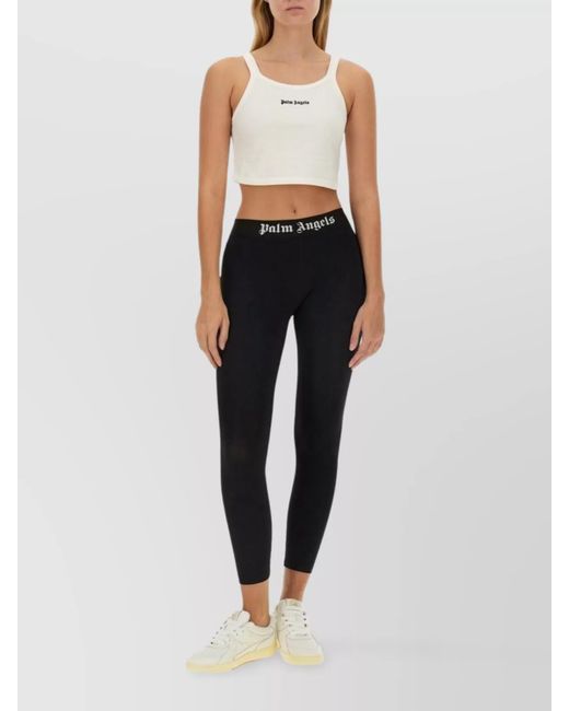 Palm Angels Black Cropped Tank Top