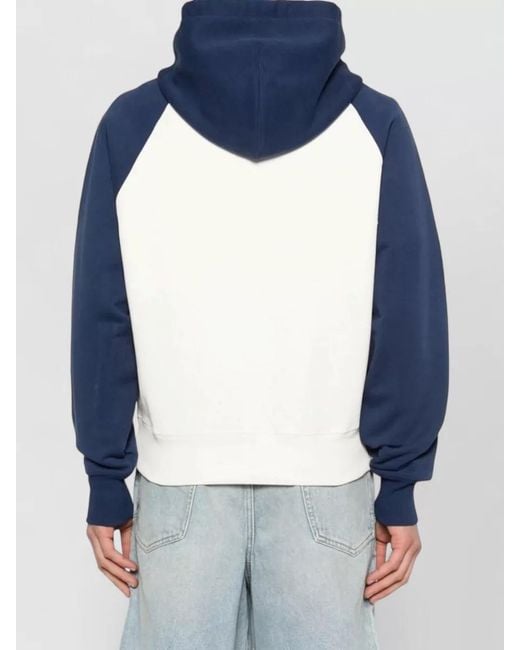 AMI Blue Ami De Coeur Cotton Logo Hoodie for men