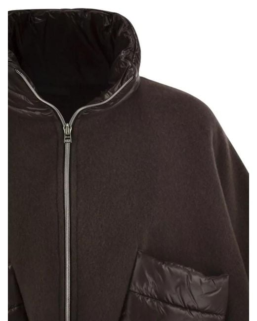 Herno Brown Wool Nylon Short Quilted Down Jacket for men