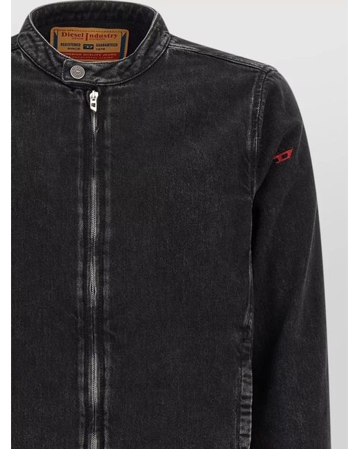 DIESEL Black Glory Long Sleeve Jacket Stand Collar for men