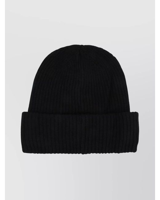 Pinko Black Cashmere Blend Ribbed Beanie