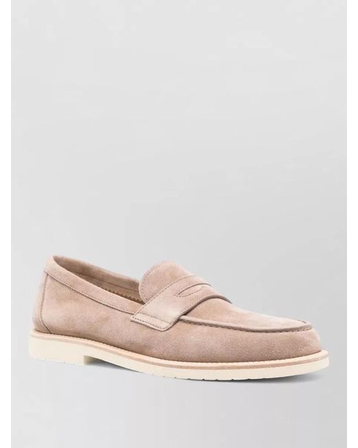 Brunello Cucinelli Pink Leather Loafers for men