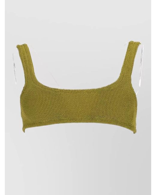 Mc2 Saint Barth Green Crinkled Bikini Top