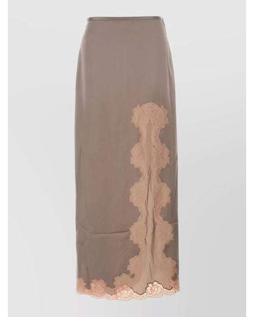 Valentino Garavani Brown Silk High-Waisted Skirt