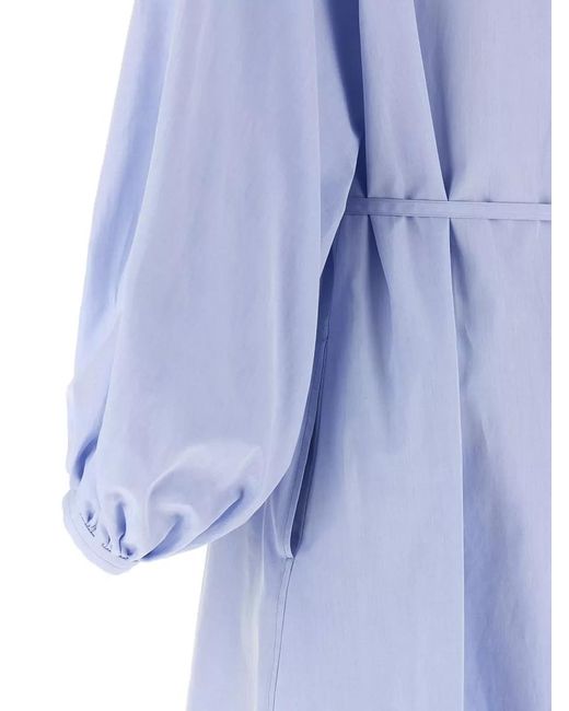 Loulou de Saison Blue Cotton Midi Shirt Dress