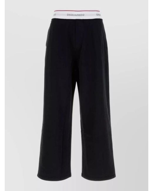 DSquared² Blue Cotton Joggers Wide Leg Relaxed Trousers for men