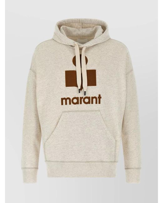 Isabel Marant Natural Hoodie Drawstring Kangaroo Pocket Ribbed Cuffs for men