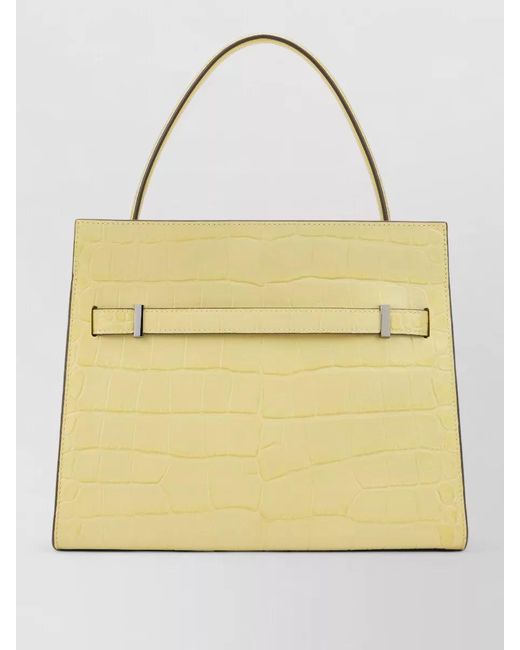 Tory Burch Metallic Lee Radziwill Crocodile Embossed Shoulder Bag
