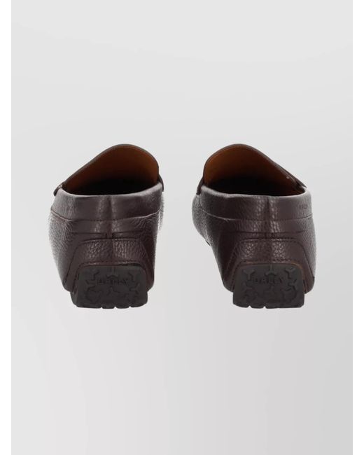 Bally Brown Leather Driver Pilot Loafers for men