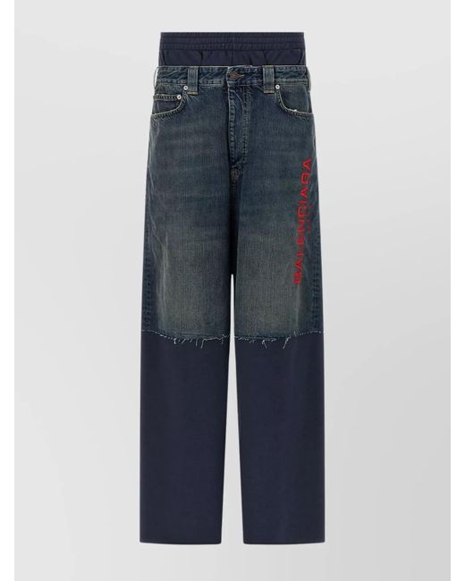 Balenciaga Blue Jeans "Patched Molleton" for men