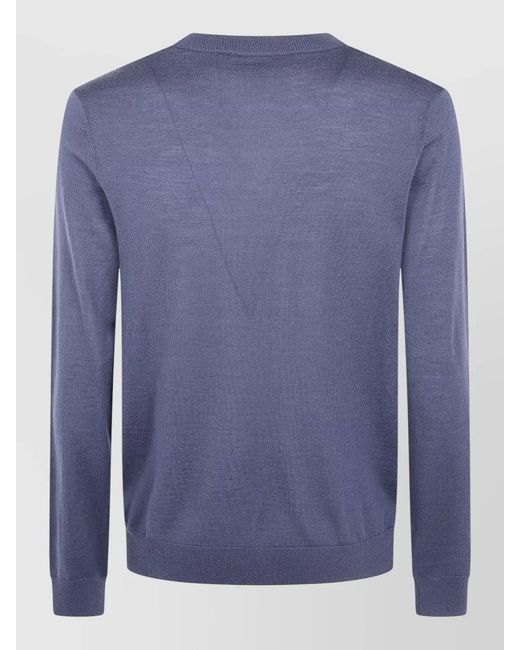 Paul Smith Blue Crew Neck Sweater Long Sleeve for men