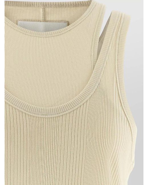 ARMARIUM Natural Filippa Layered Ribbed Sleeveless Knit Top