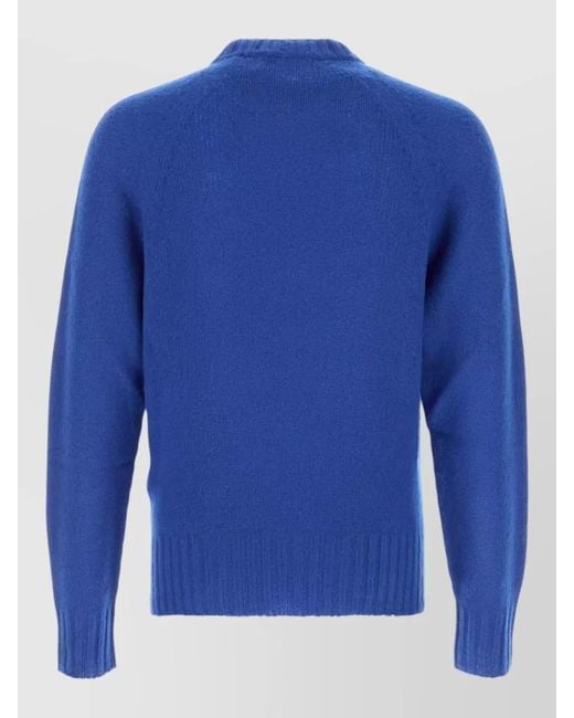 Tom Ford Blue Cashmere Sweater Crew Neck Long Sleeves for men