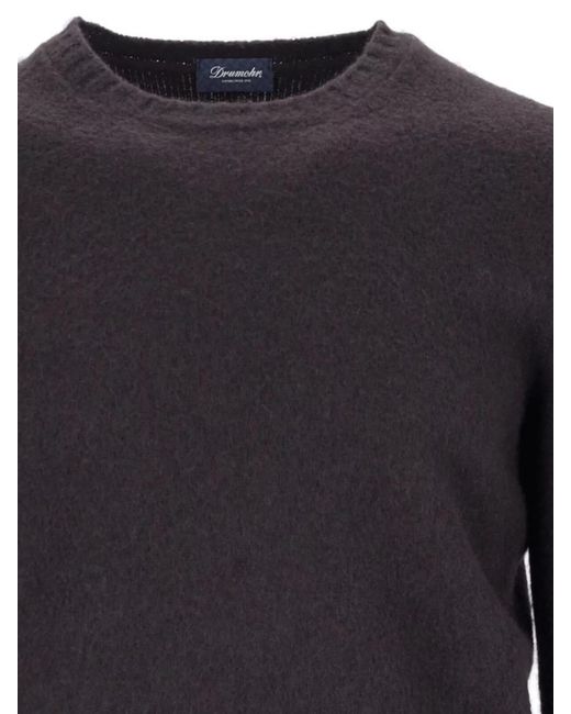 Drumohr Blue Lambswool Crewneck Jumper for men