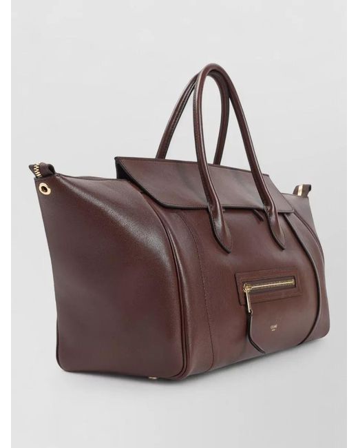 Céline Brown Leather Medium Luggage Bag