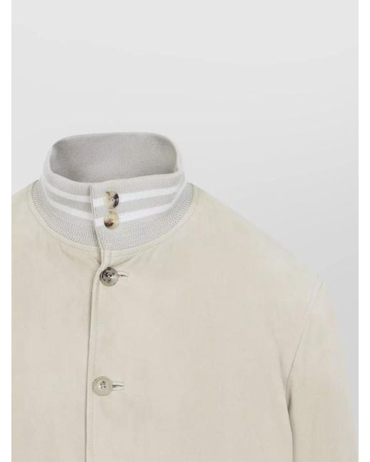 Ralph Lauren Natural Suede Bomber Jacket Varsity Design for men