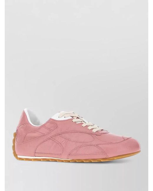Bottega Veneta Pink Orbit Flash Lace Up Low Top Sneakers