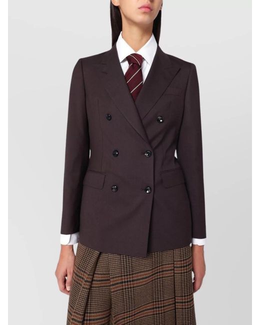 Tagliatore Brown Wool Blend Double Breasted Jacket