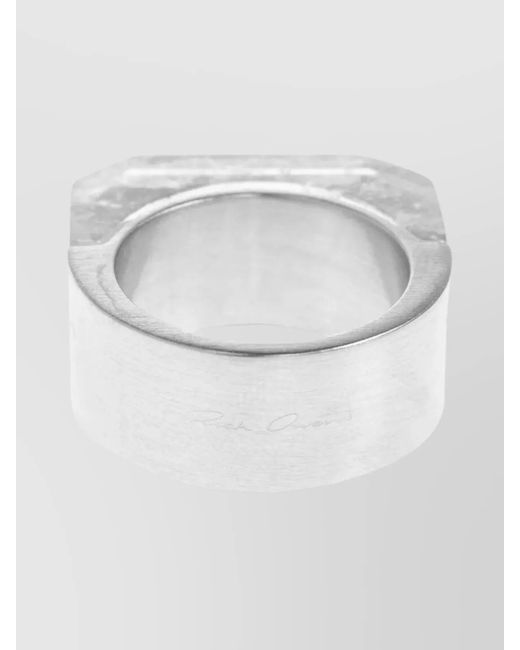 Rick Owens Gray Double Crystal Brass Ring for men