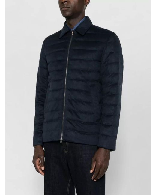 Herno Blue Down Jacket Casual Style Collared Lightweight for men