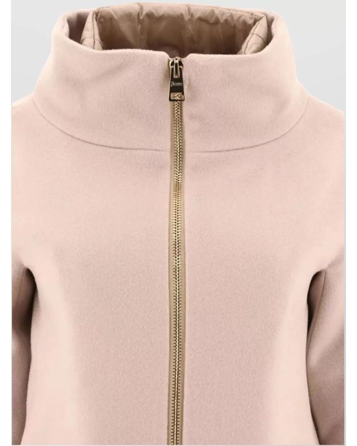 Herno Pink Virgin Wool Single Breasted Coat