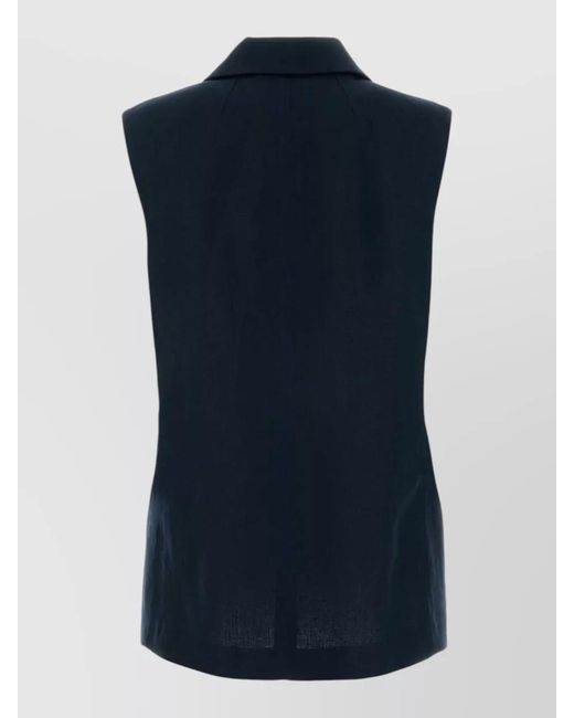 Max Mara Blue Linen Vest