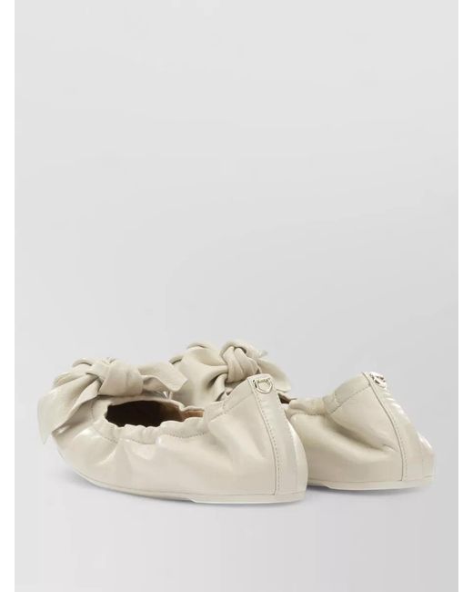 Ferragamo Natural Leather Ballerina Shoes