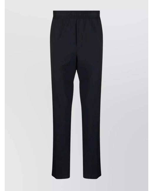 MSGM Blue Virgin Wool Slim-Fit Trousers for men