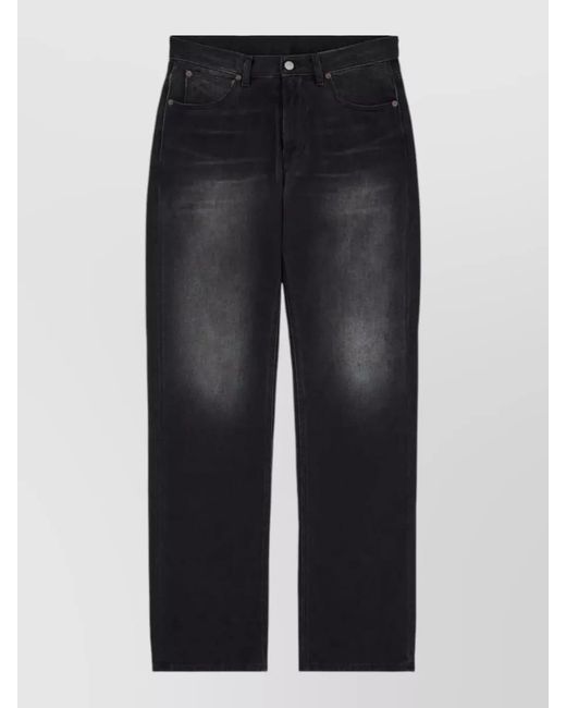 MM6 by Maison Margiela Black Denim Straight-Leg Jeans for men