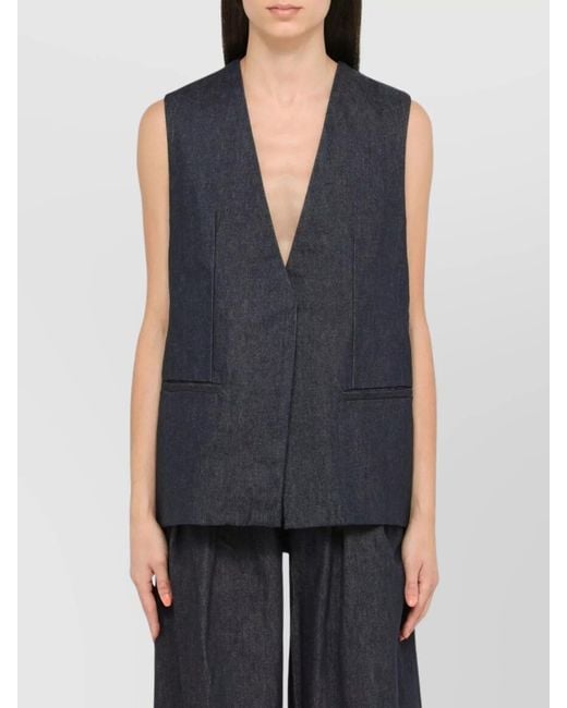 Amiri Blue Cotton Waistcoat