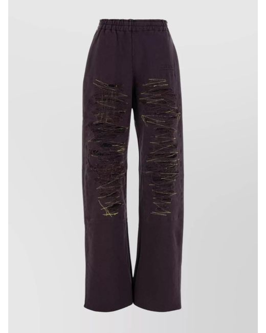 MM6 by Maison Margiela Blue Cotton Wide-Leg Trousers