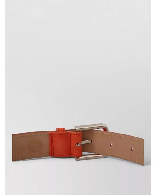 Dolce & Gabbana Red Suede Leather Belt Logo Buckle
