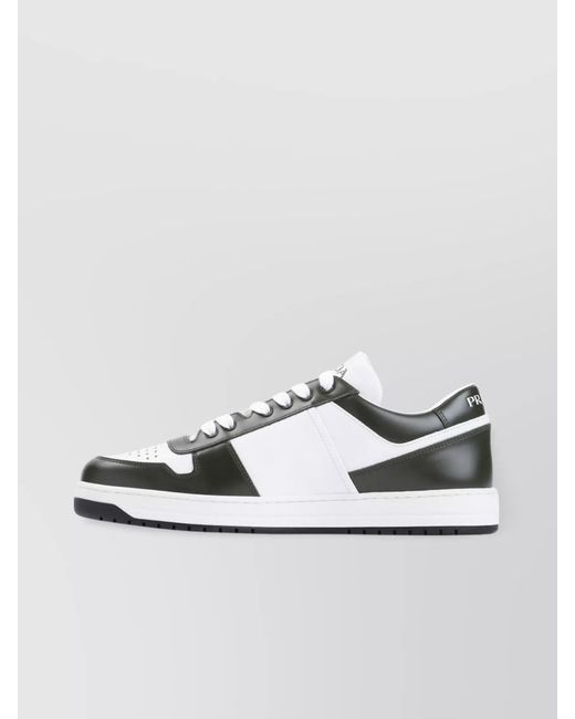 Prada Metallic Leather Low-Top Sneakers for men