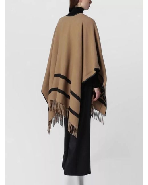Max Mara Multicolor Fringe Trim Open Front Long Coat
