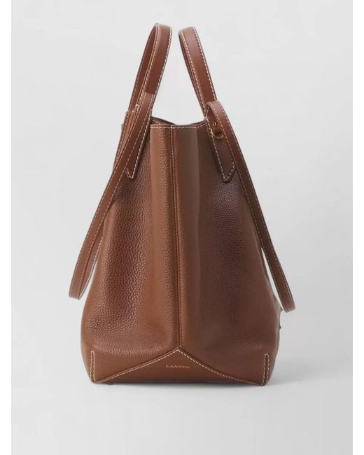 Lanvin Brown Soft Structure Casual Tote Bag Everyday Use