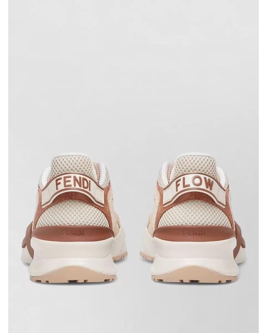 Fendi Pink Paneled Low-Top Sneakers