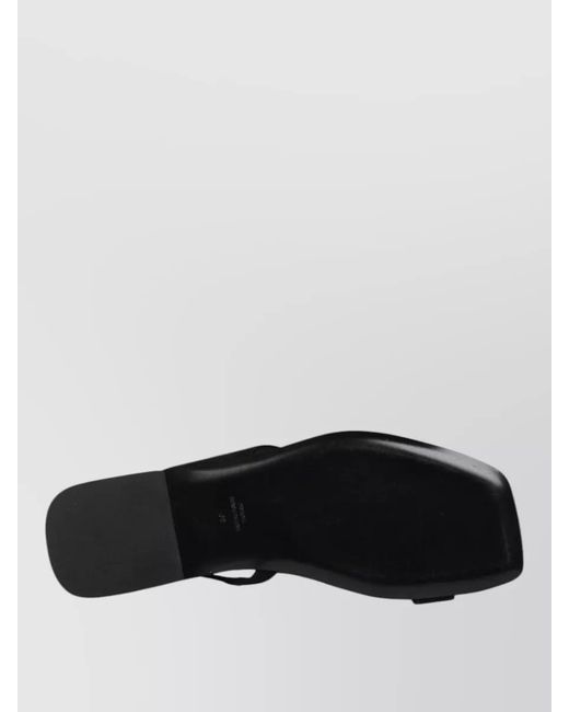 Totême  Black Suede Flat Sandal Open Toe Slingback