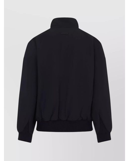 Fear Of God Blue Virgin Wool High Neck Relaxed-Fit Bomber Jacket for men