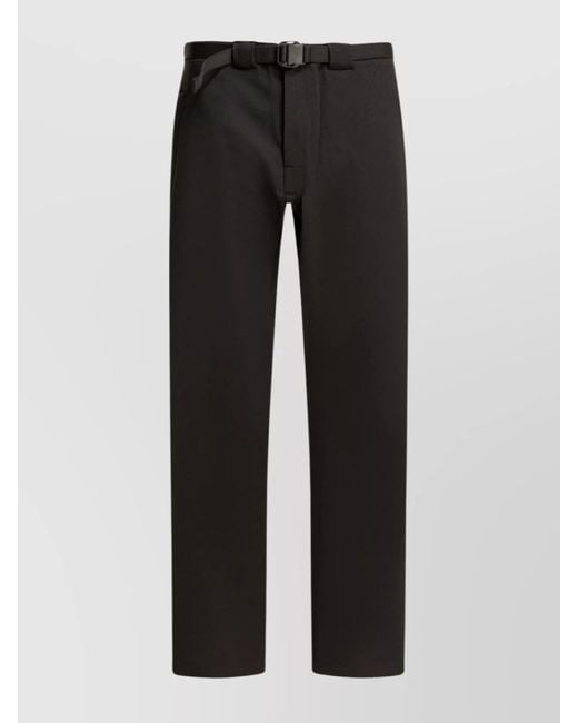 GR10K Black Belted Straight-Leg Trousers for men