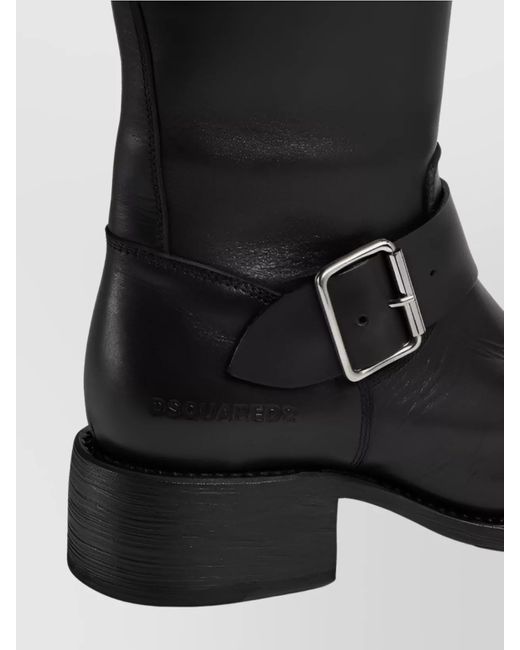 DSquared² Black Leather Heeled Boots