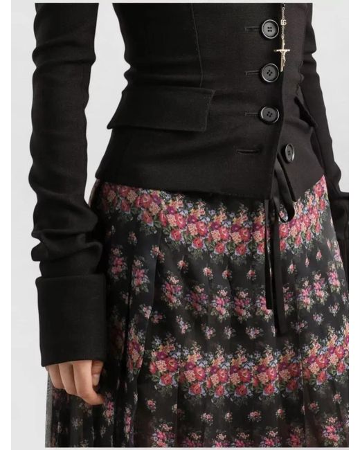 Dolce & Gabbana Black Single-Breasted Virgin Wool Blazer