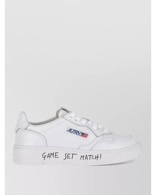 Autry White Low Sneakers Casual Style Graphic Detail