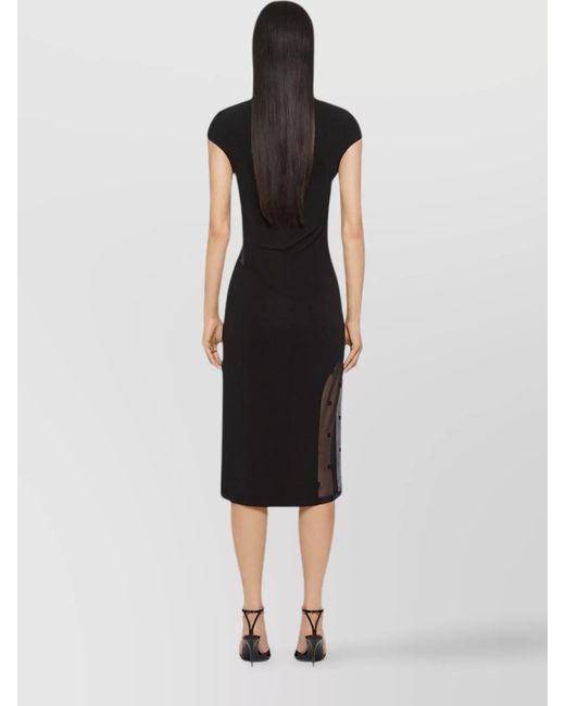 Givenchy Black Side Draped Tulle Dress